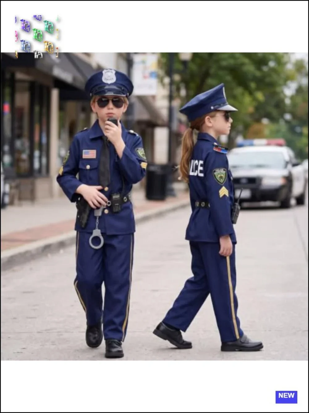 Kids Police Costume 11-Piece Set with Accessories Halloween Role Play